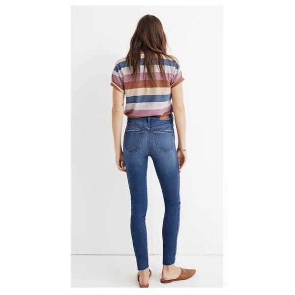 Madewell 10” High Rise Skinny Jeans Exposed Button Fly Raw Hem Women’s Size 26 - Picture 5 of 13